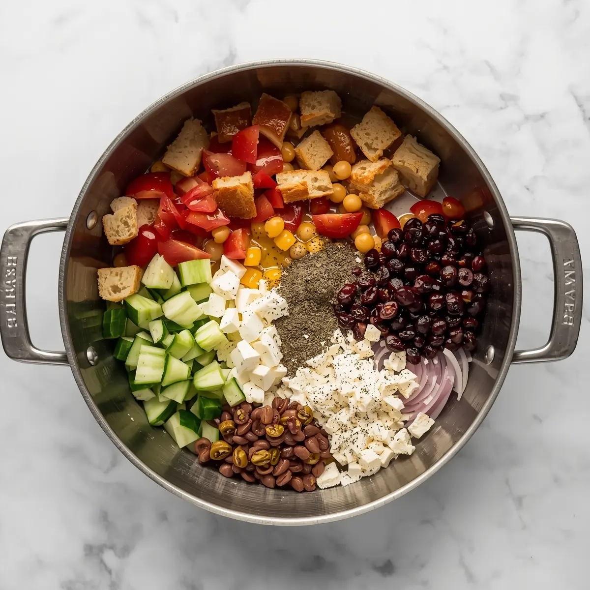 Cooking instructions for classic panzanella Italian summer