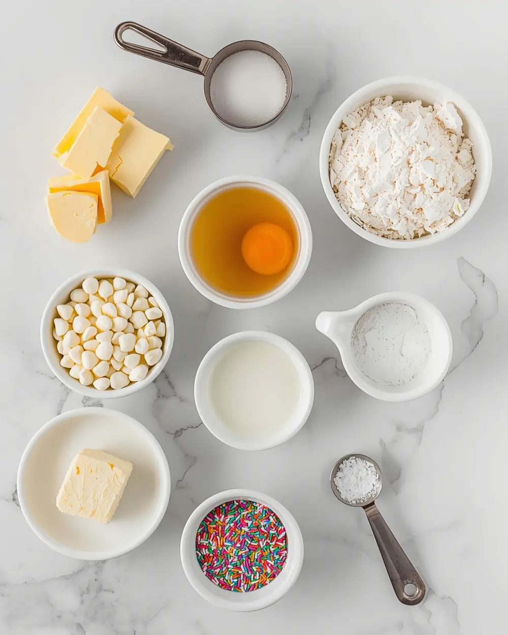 Ingredients for confetti blondies 4th july