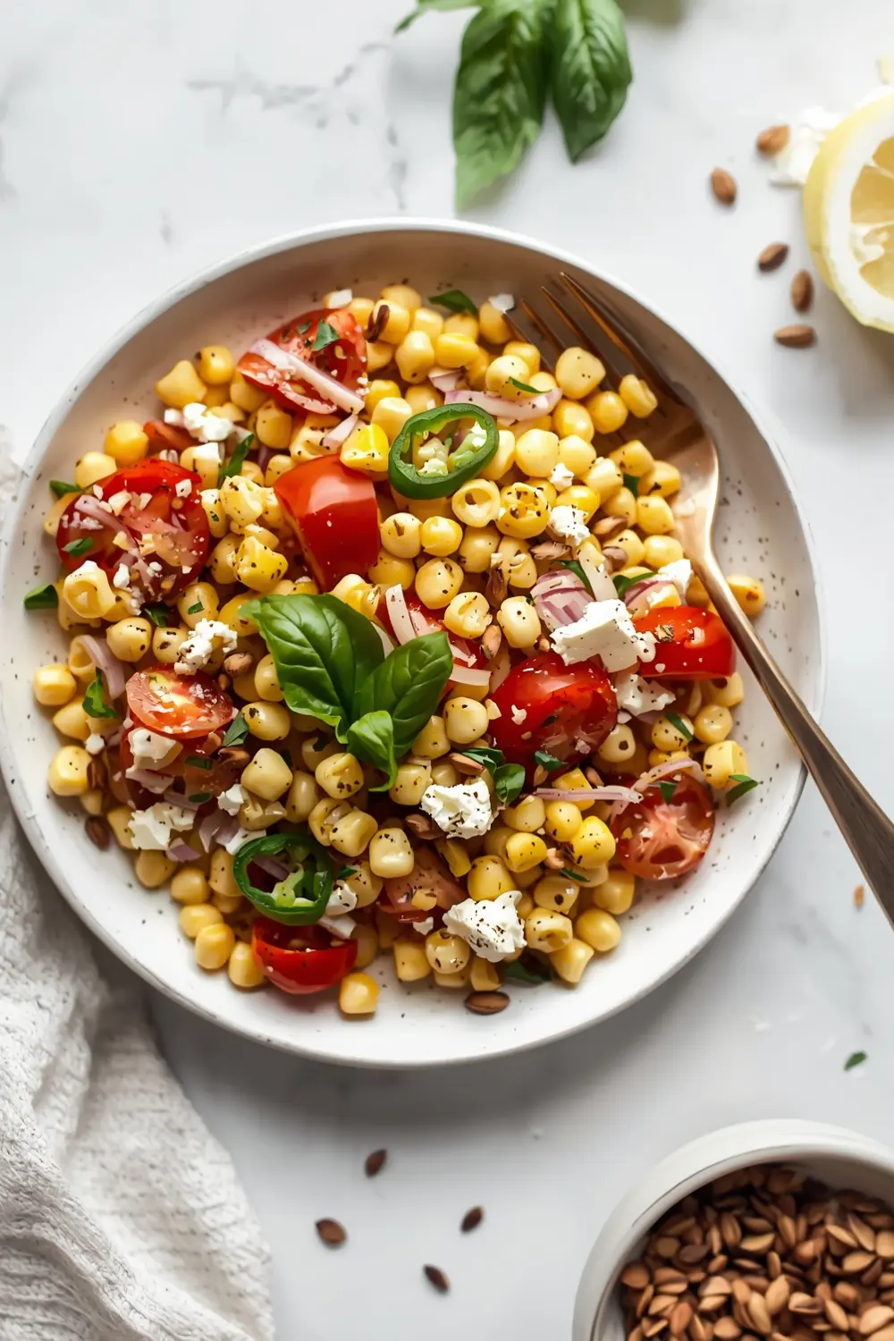 corn tomato basil salad