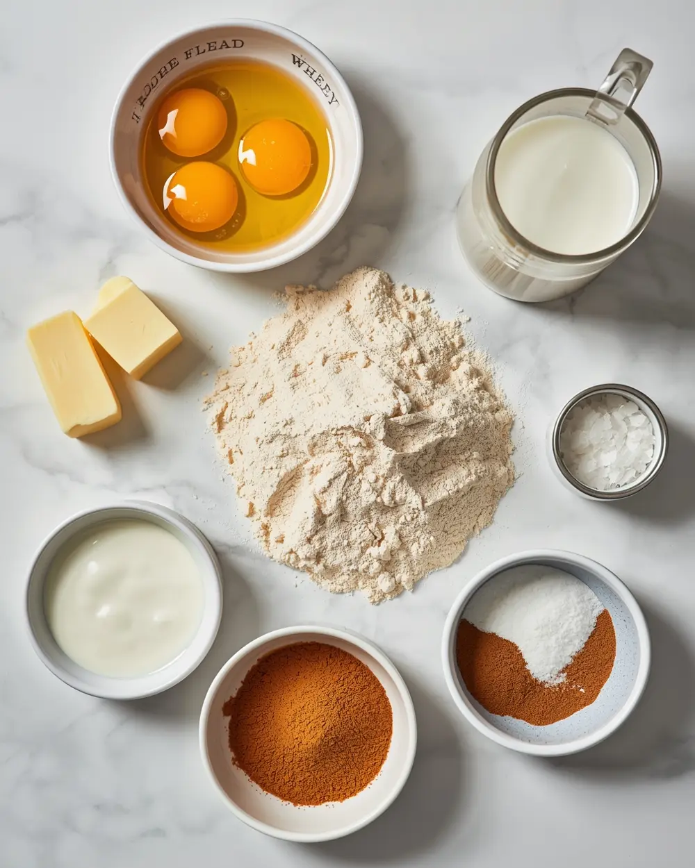 Ingredients for cottage cheese waffle
