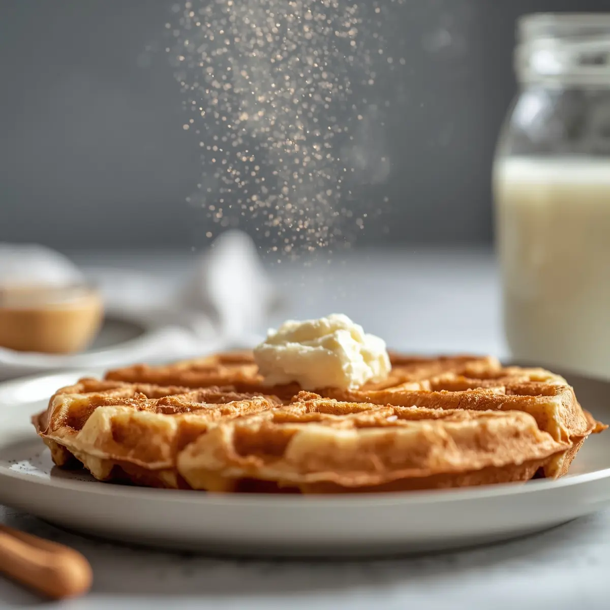 Cooking instructions for cottage cheese waffle