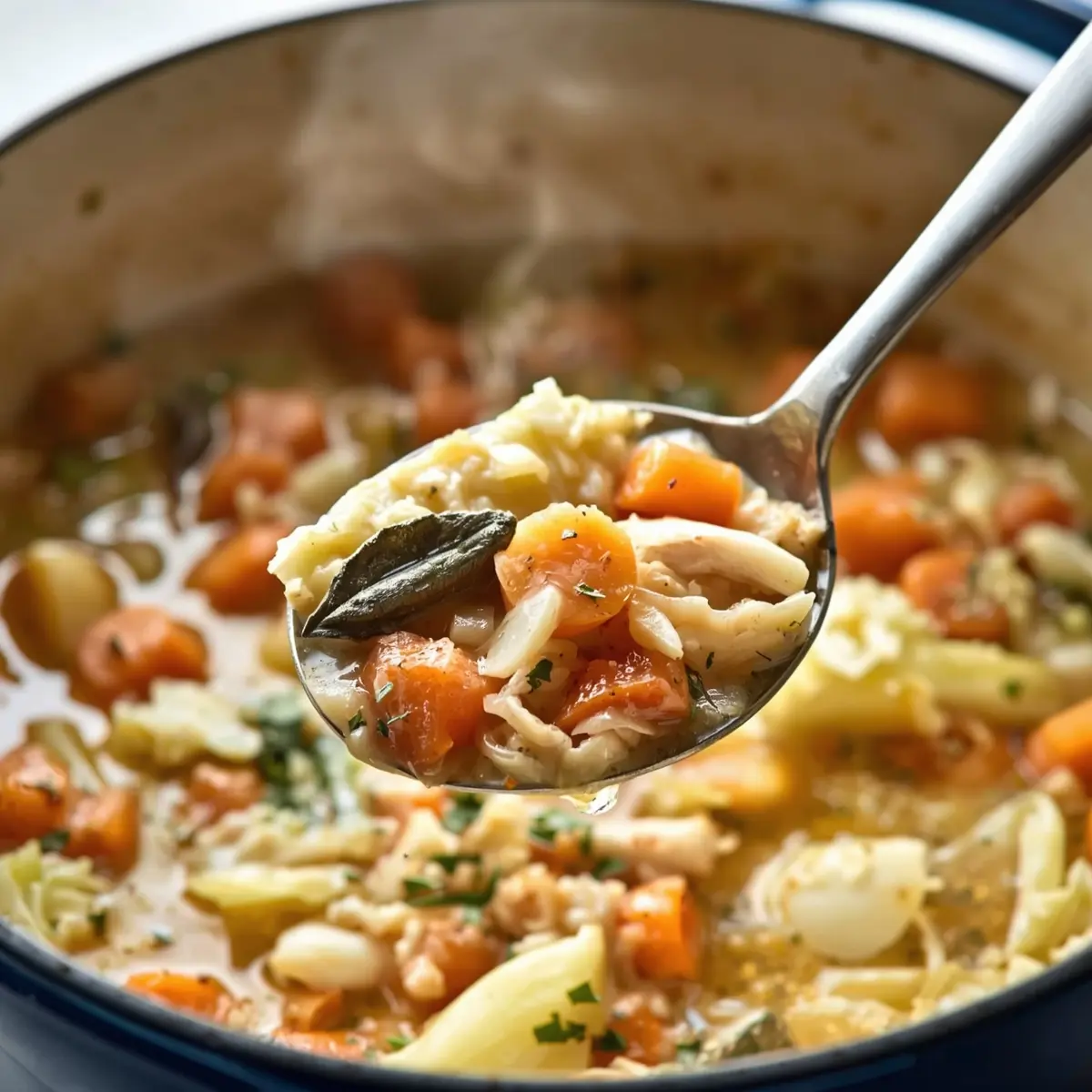 Cooking instructions for creamy cabbage soup