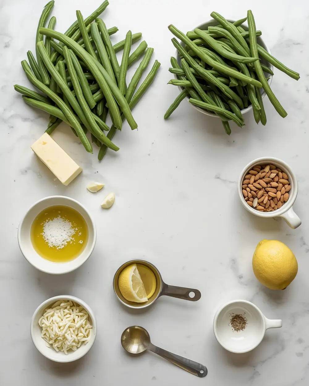 Ingredients for garlic butter green beans