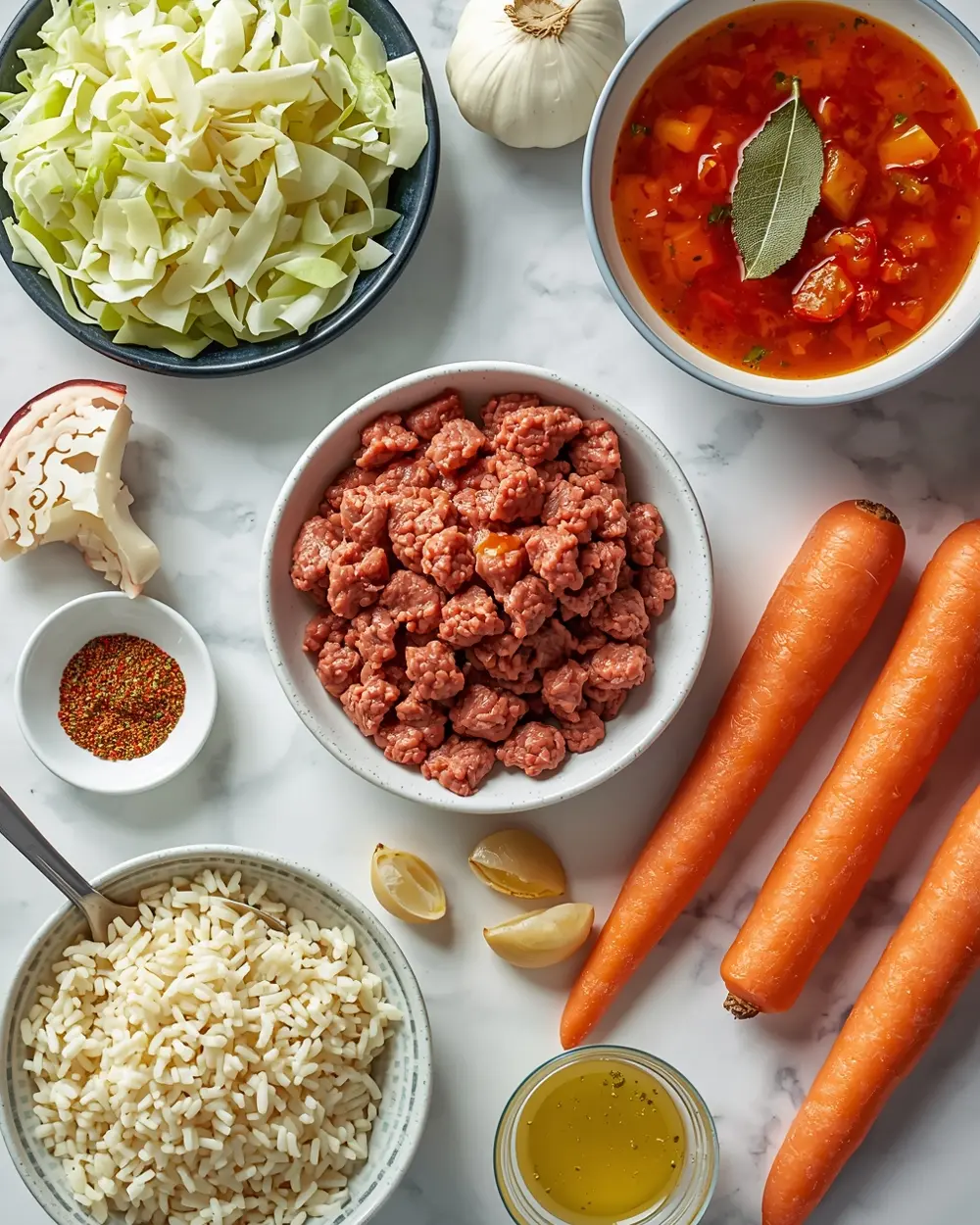 Ingredients for golumpki soup unstuffed cabbage
