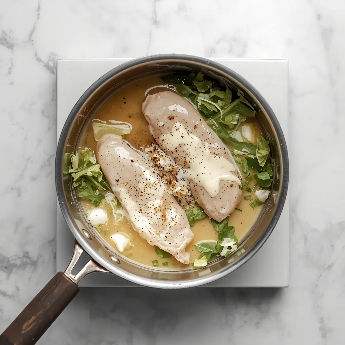Cooking instructions for grilled chicken Caesar wrap