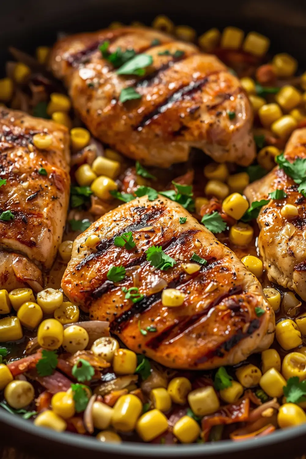 grilled chicken and corn skillet