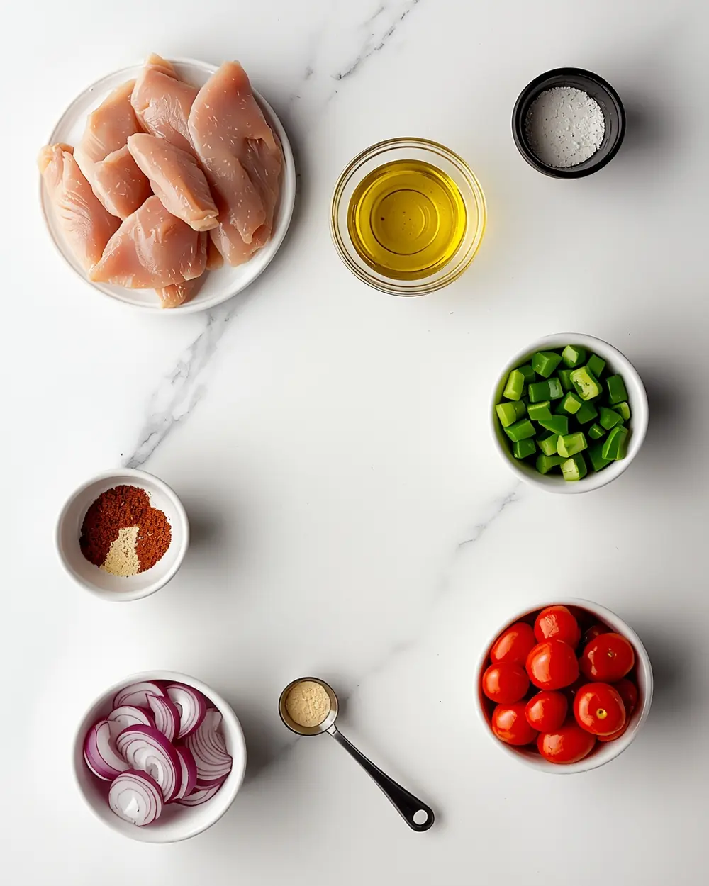 Ingredients for grilled chicken kabobs