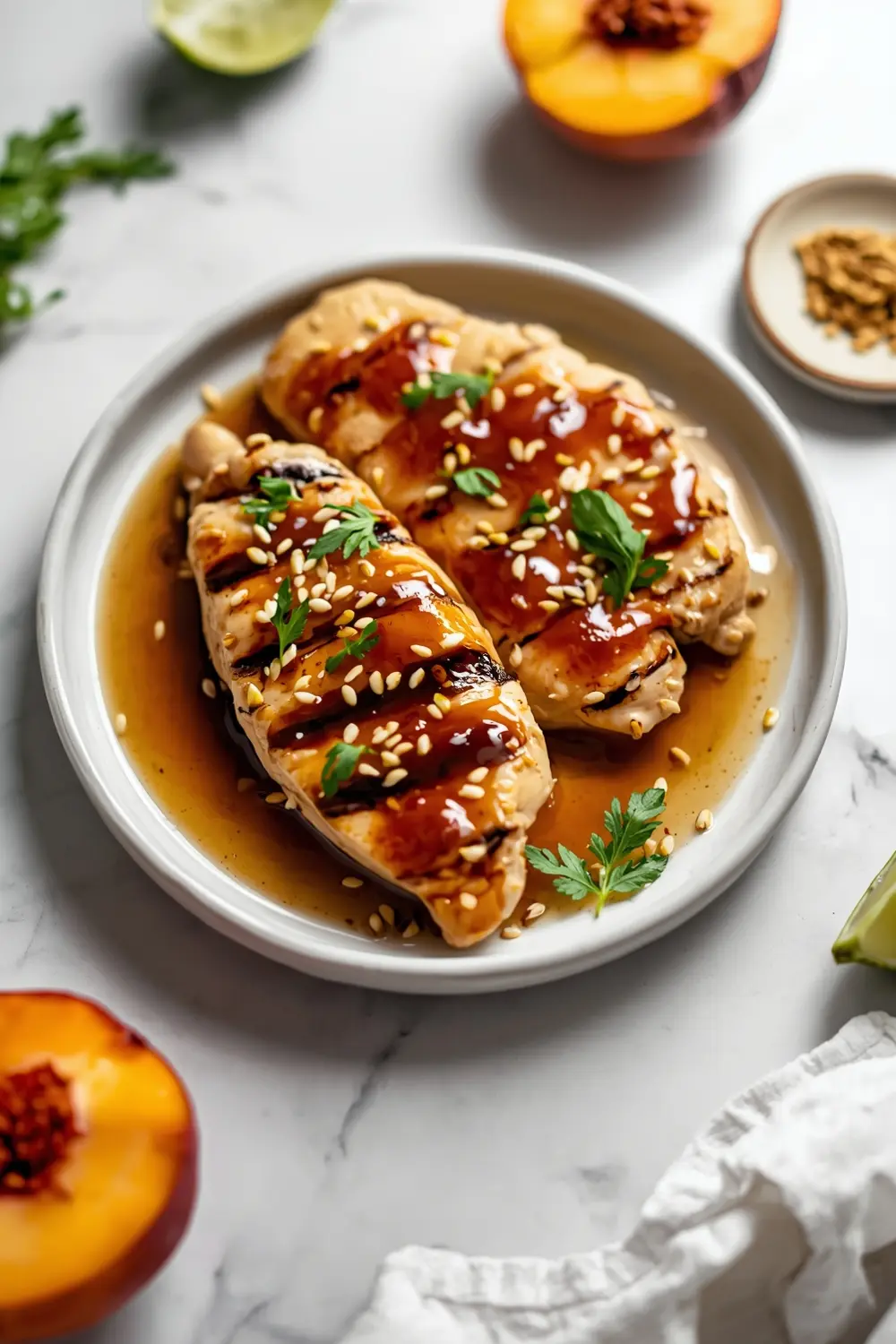 grilled chicken peach glaze