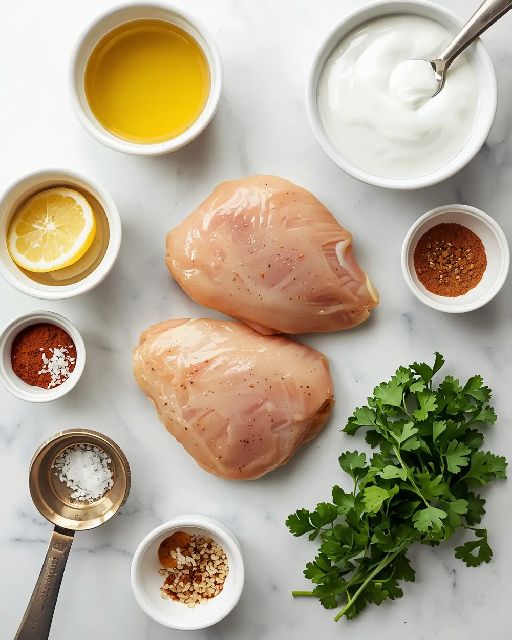 Ingredients for grilled chicken thigh marinade