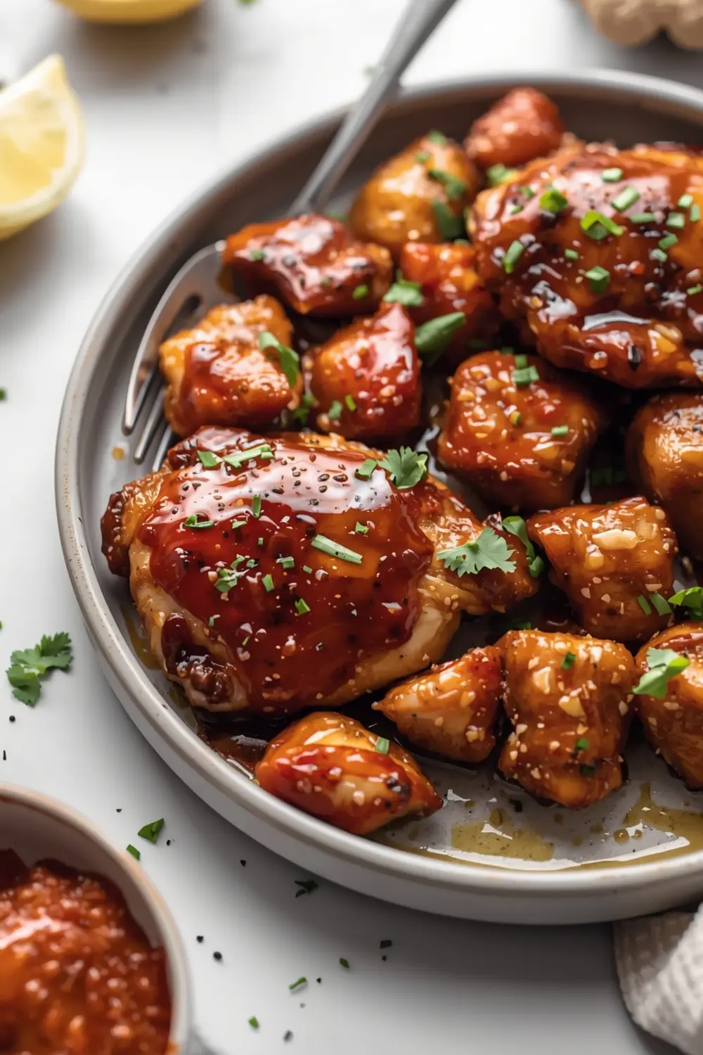 grilled chicken thighs sticky BBQ