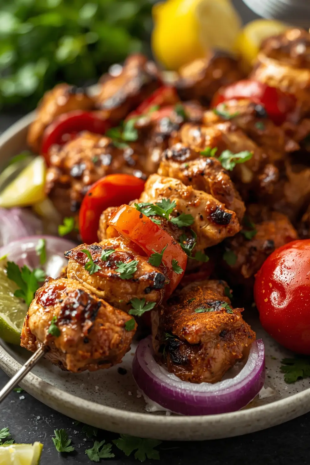 grilled chicken tikka skewers