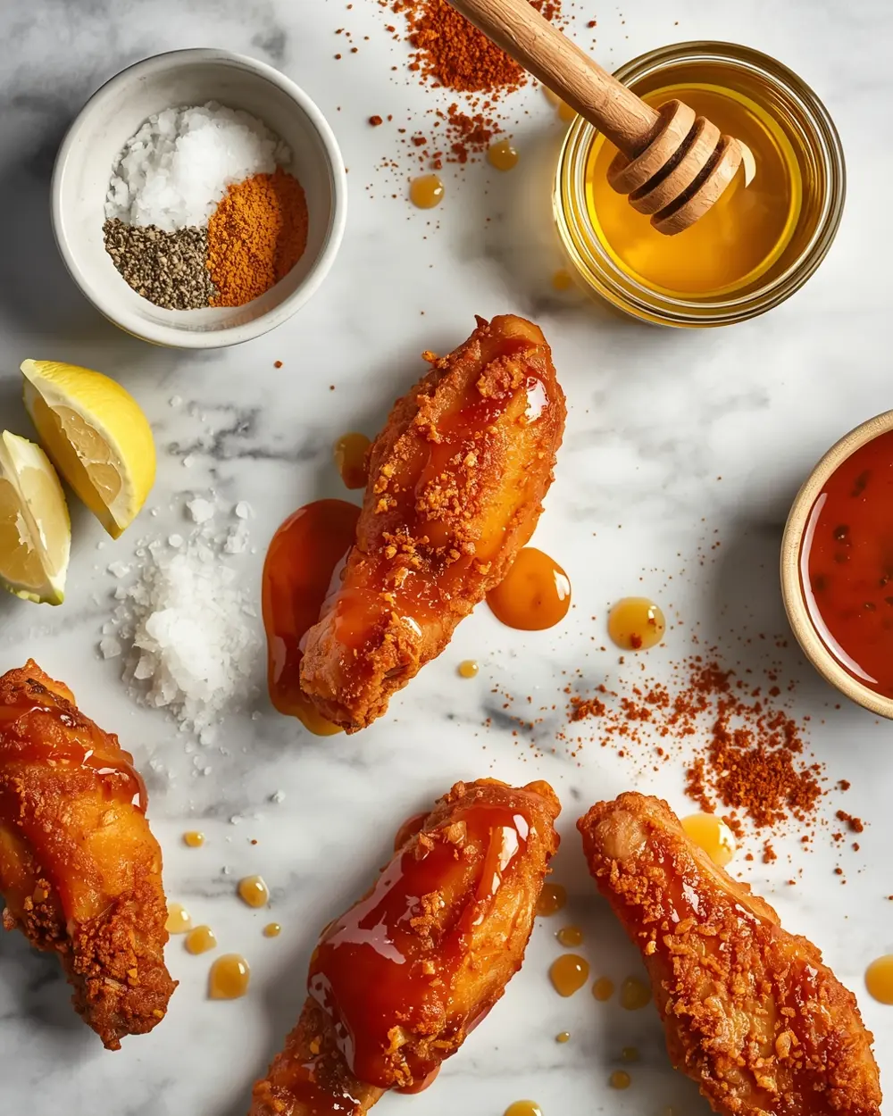 Ingredients for grilled chicken wings BBQ