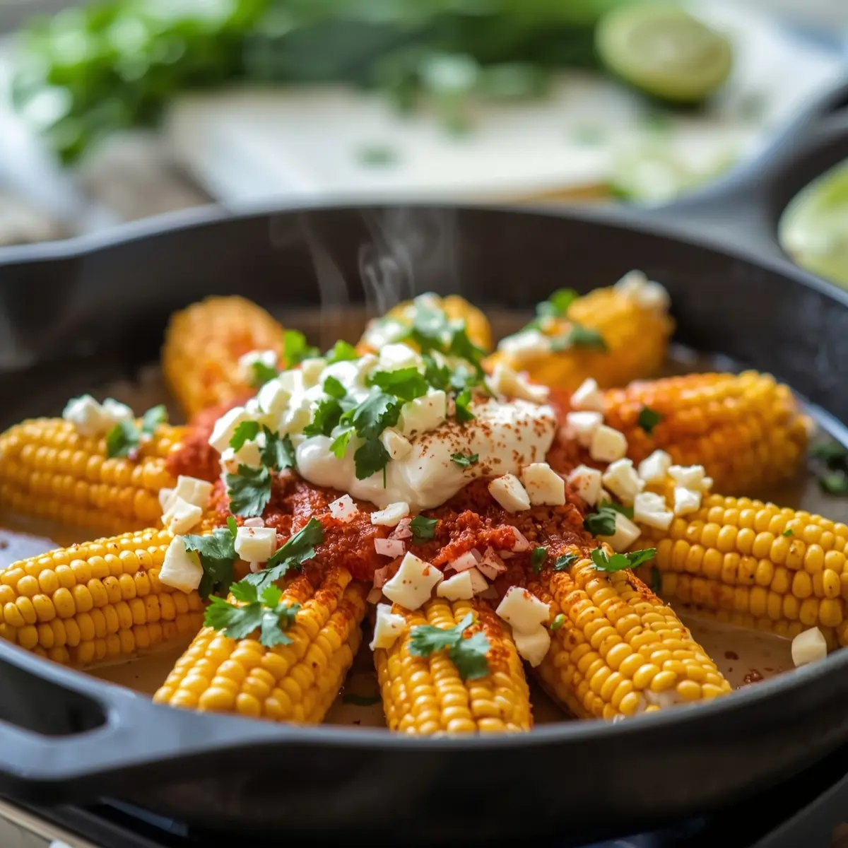 Cooking instructions for grilled corn elotes