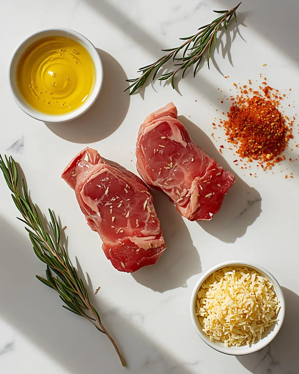 Ingredients for grilled lamb chops herb