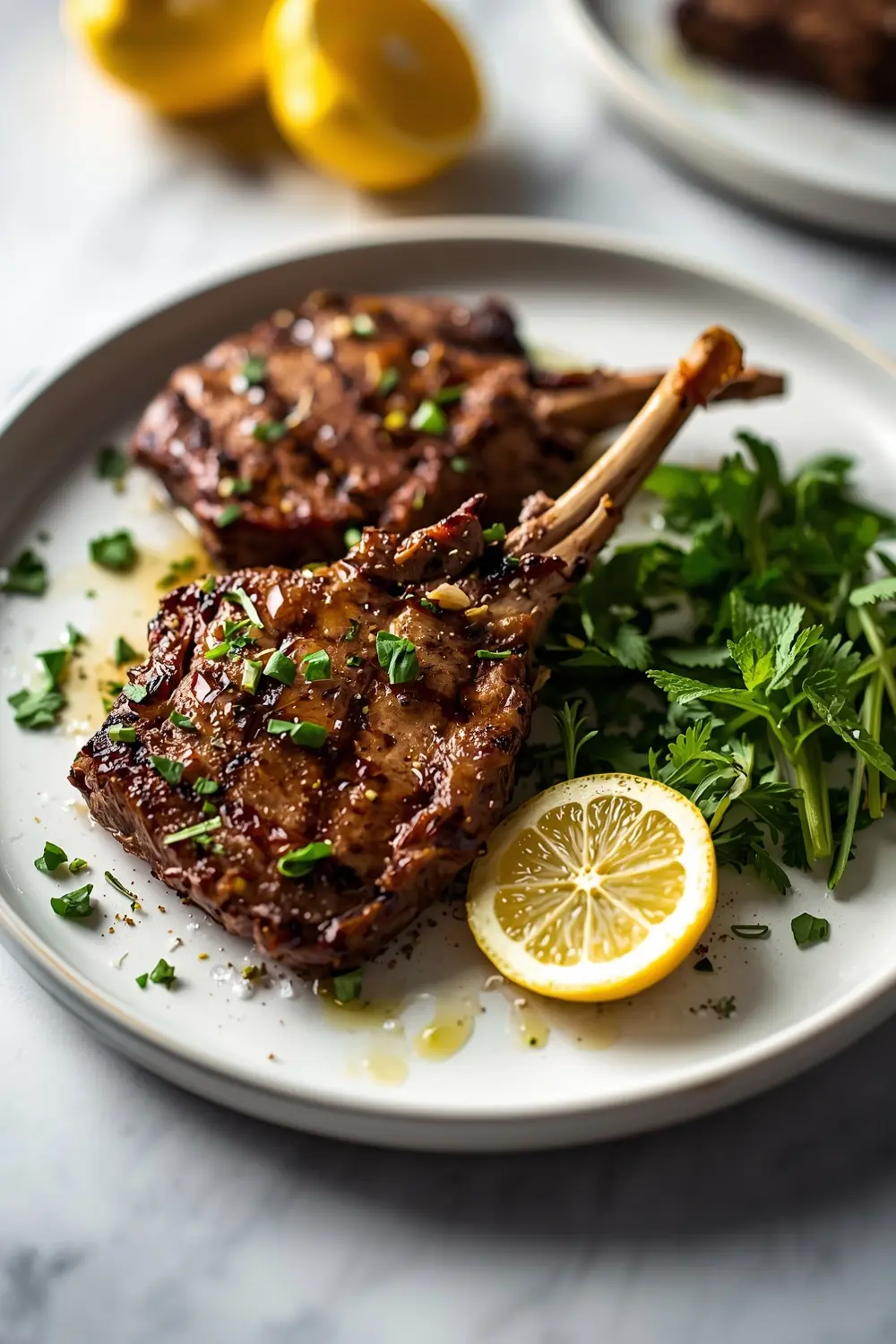 grilled lamb chops lemon herb