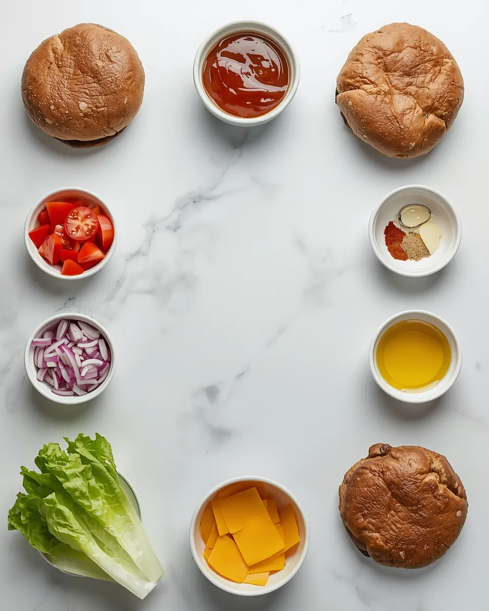 Ingredients for grilled portobello burger