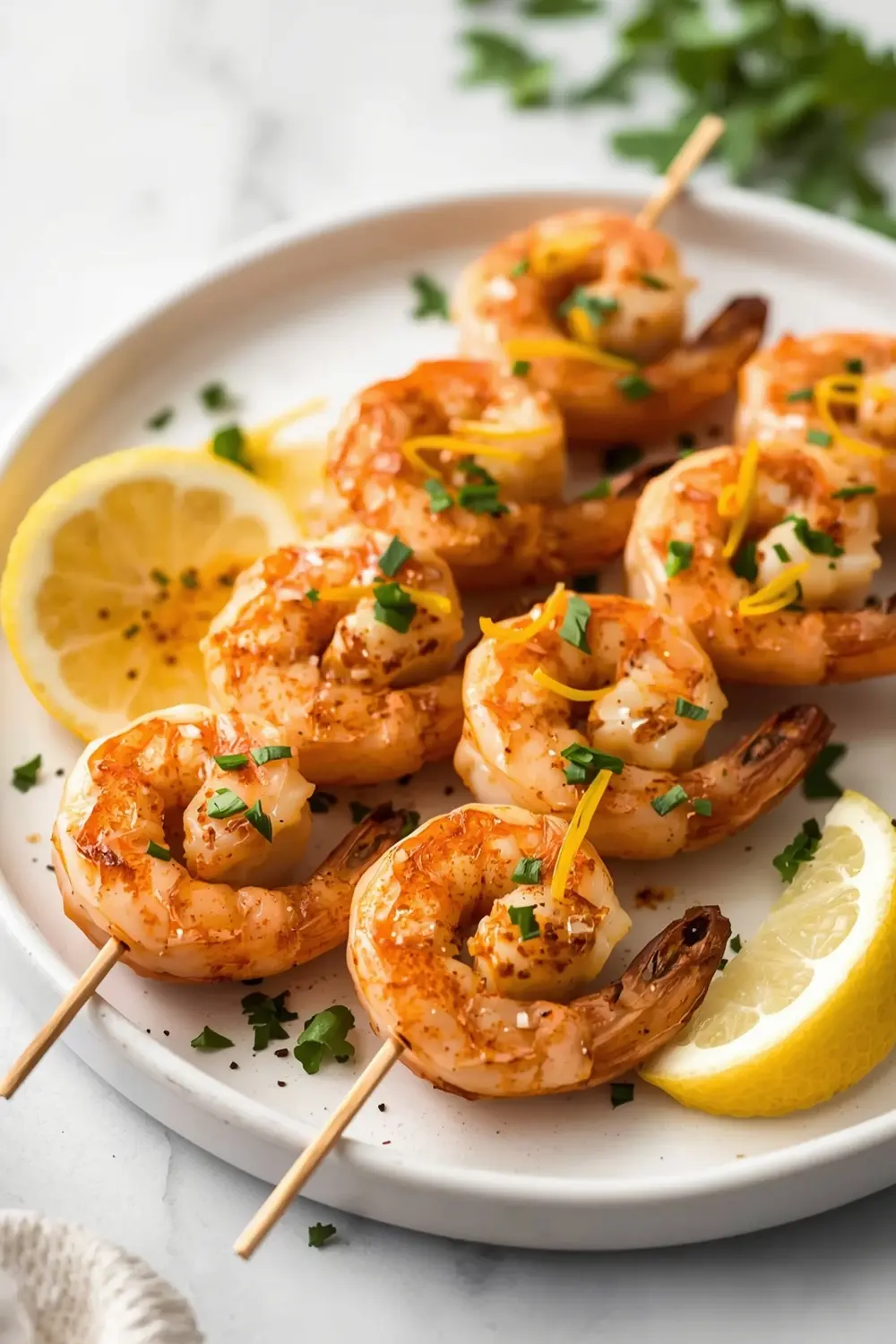 grilled shrimp skewers garlic butter