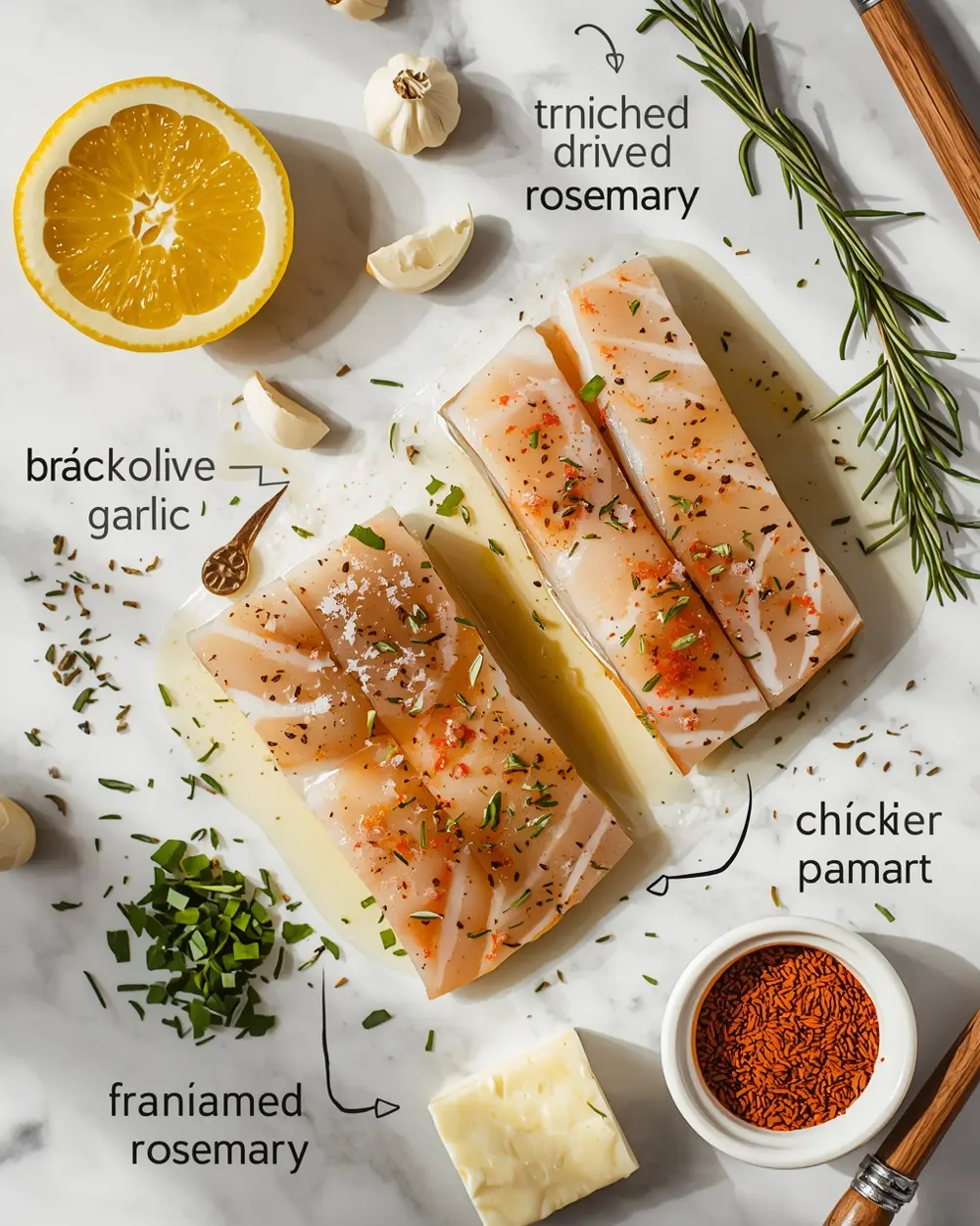 Ingredients for grilled swordfish lemon