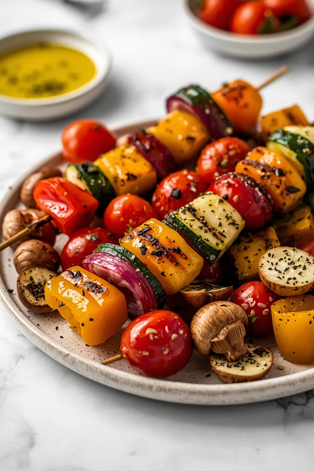grilled veggie kabobs colorful