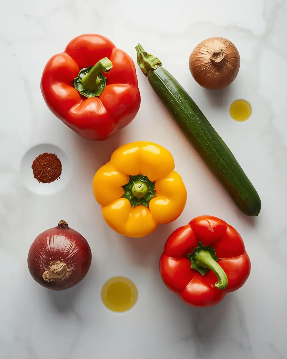 Ingredients for grilled veggie kabobs summer