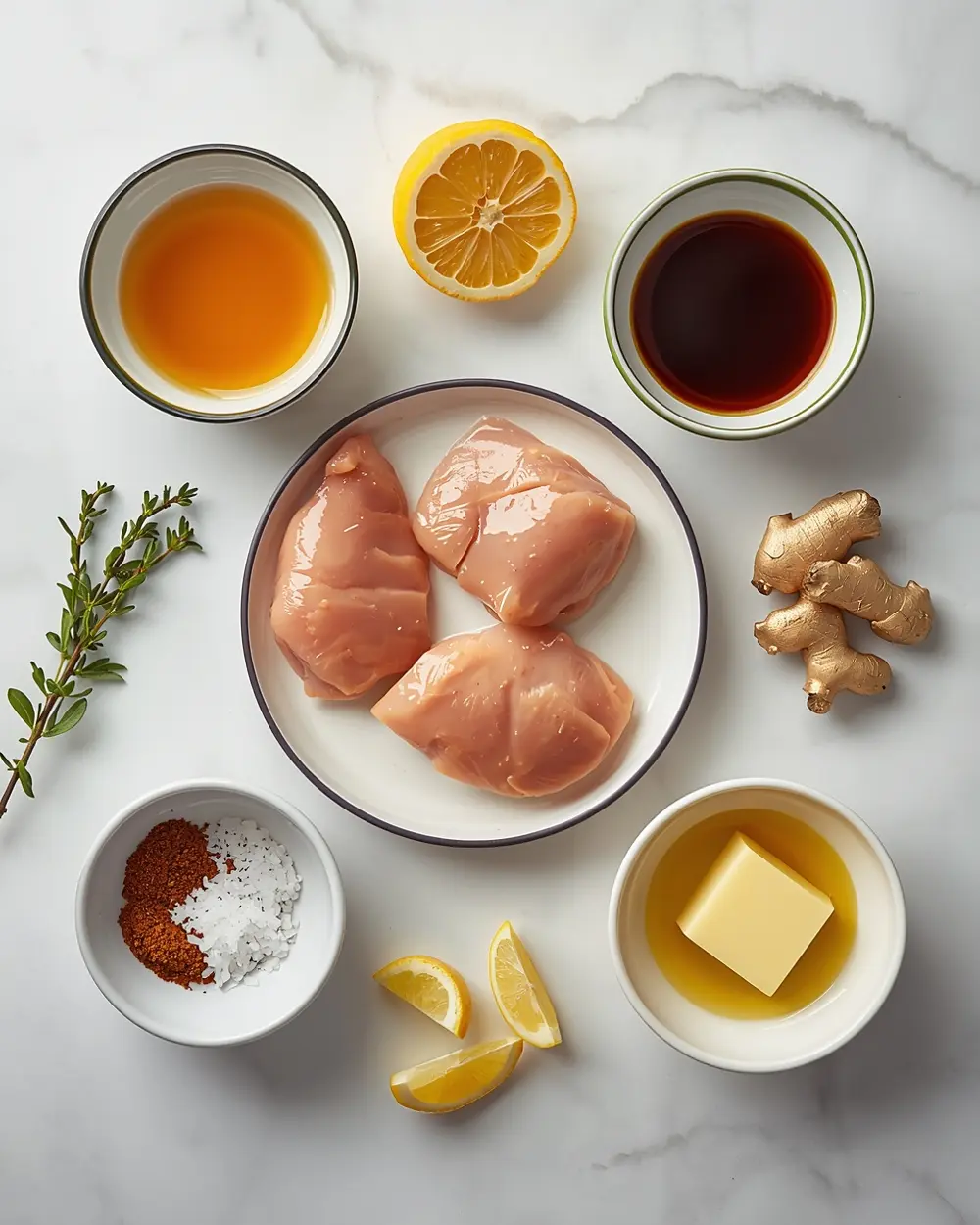 Ingredients for honey garlic grilled chicken