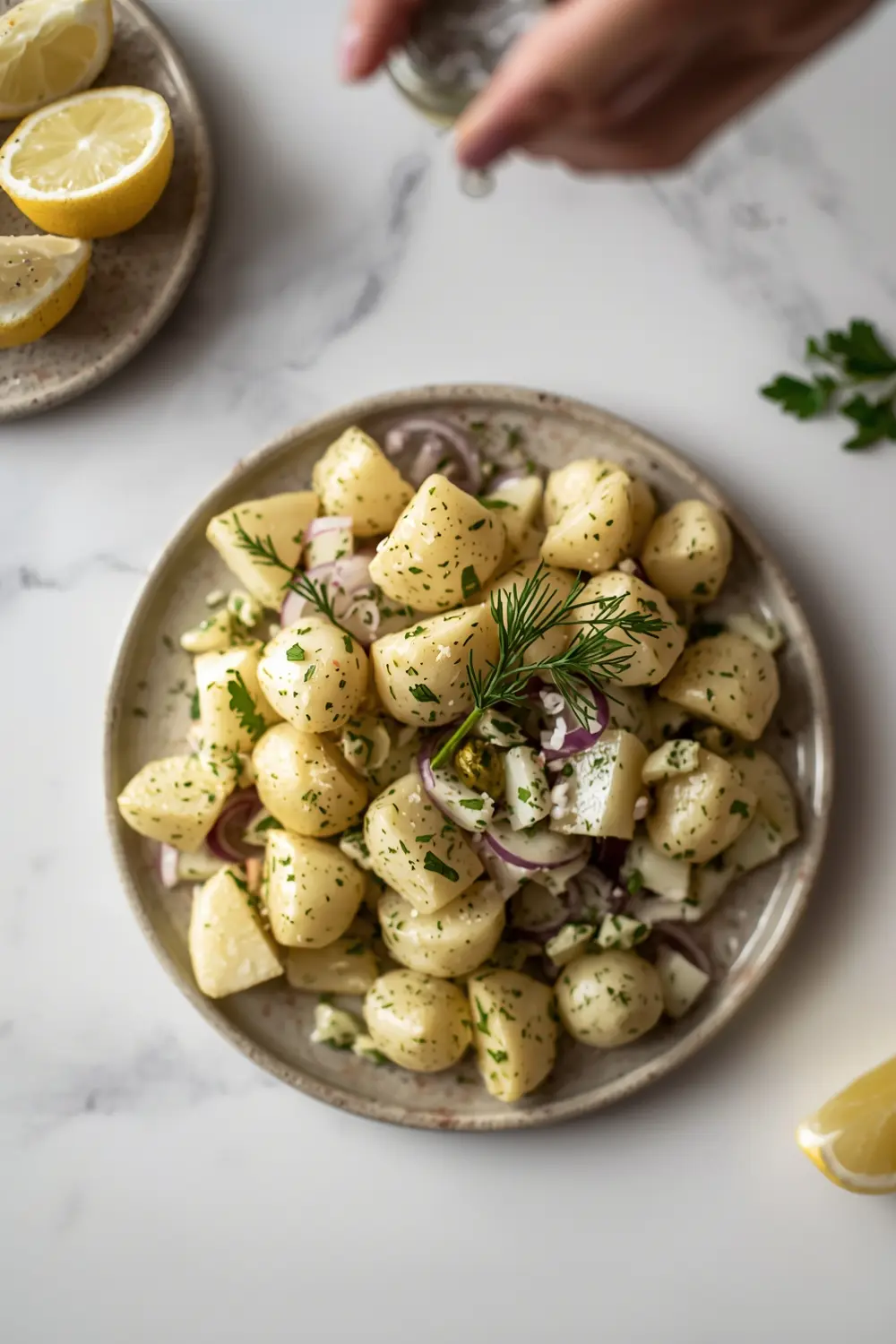 lemon herb potato salad no mayo