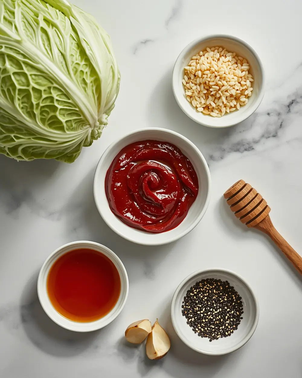 Ingredients for miso glazed cabbage