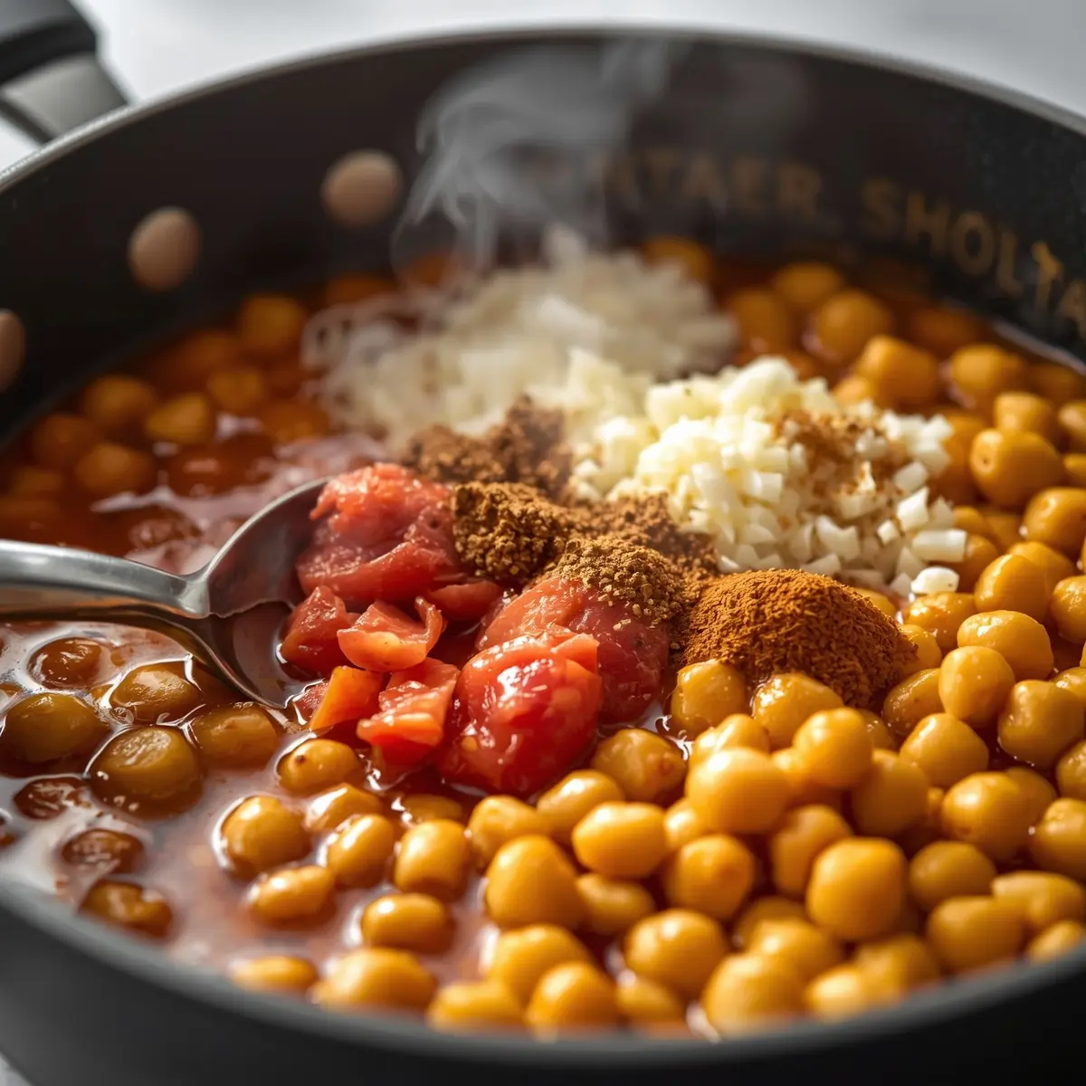 Cooking instructions for one pot chickpea curry