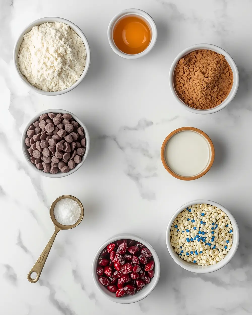 Ingredients for patriotic brownie bites