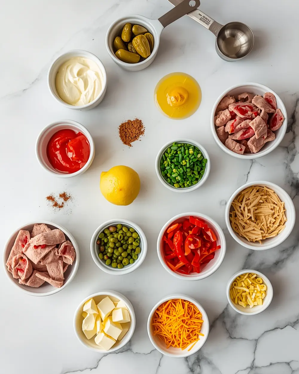 Ingredients for patriotic deviled eggs