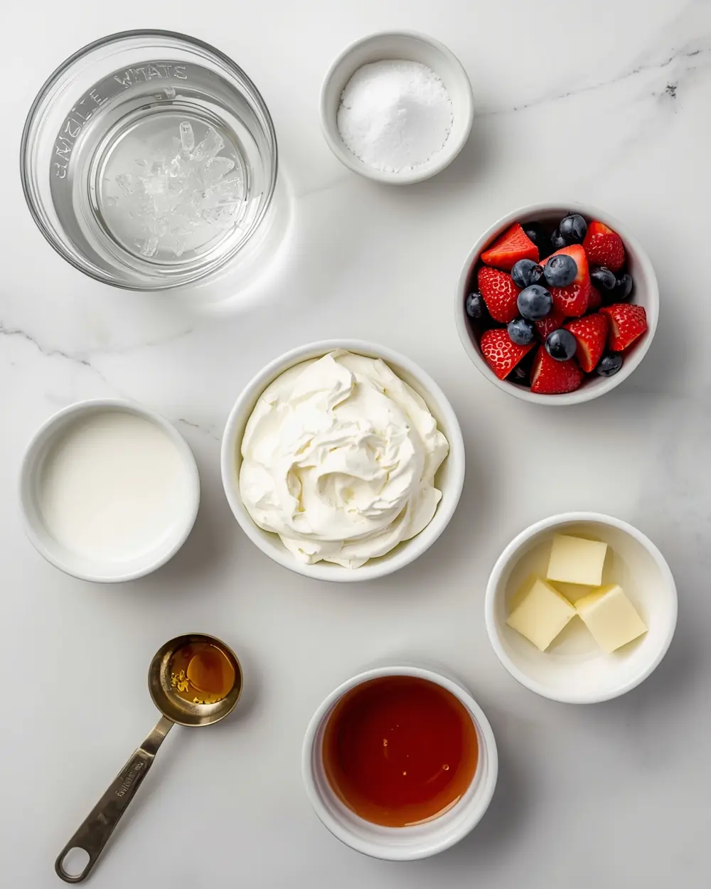 Ingredients for patriotic jello cups
