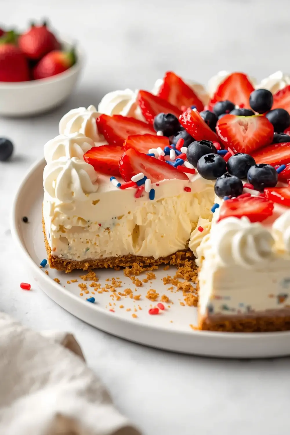 patriotic no bake cheesecake