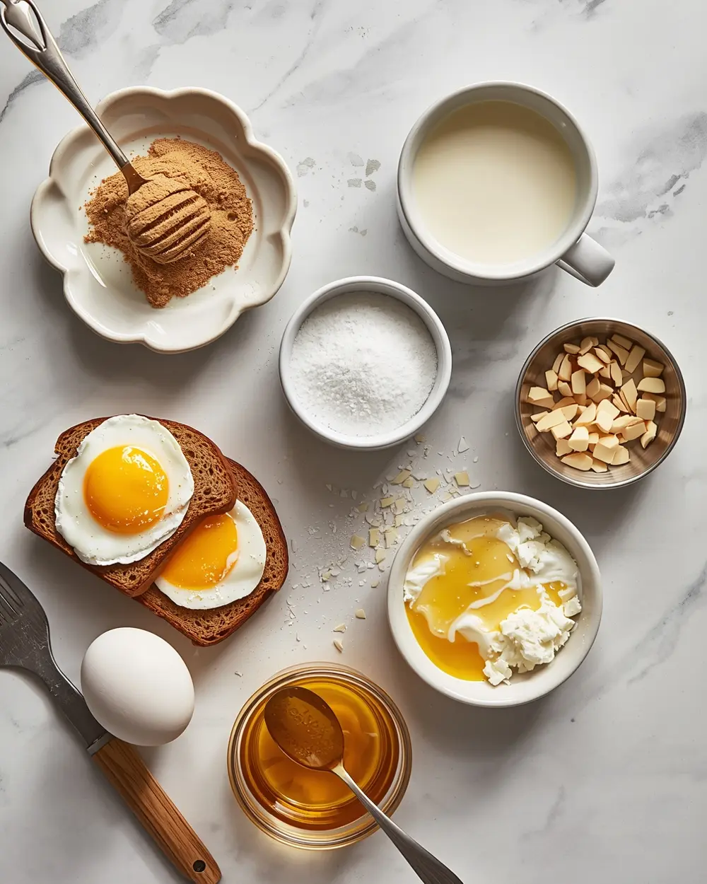 Ingredients for protein French toast