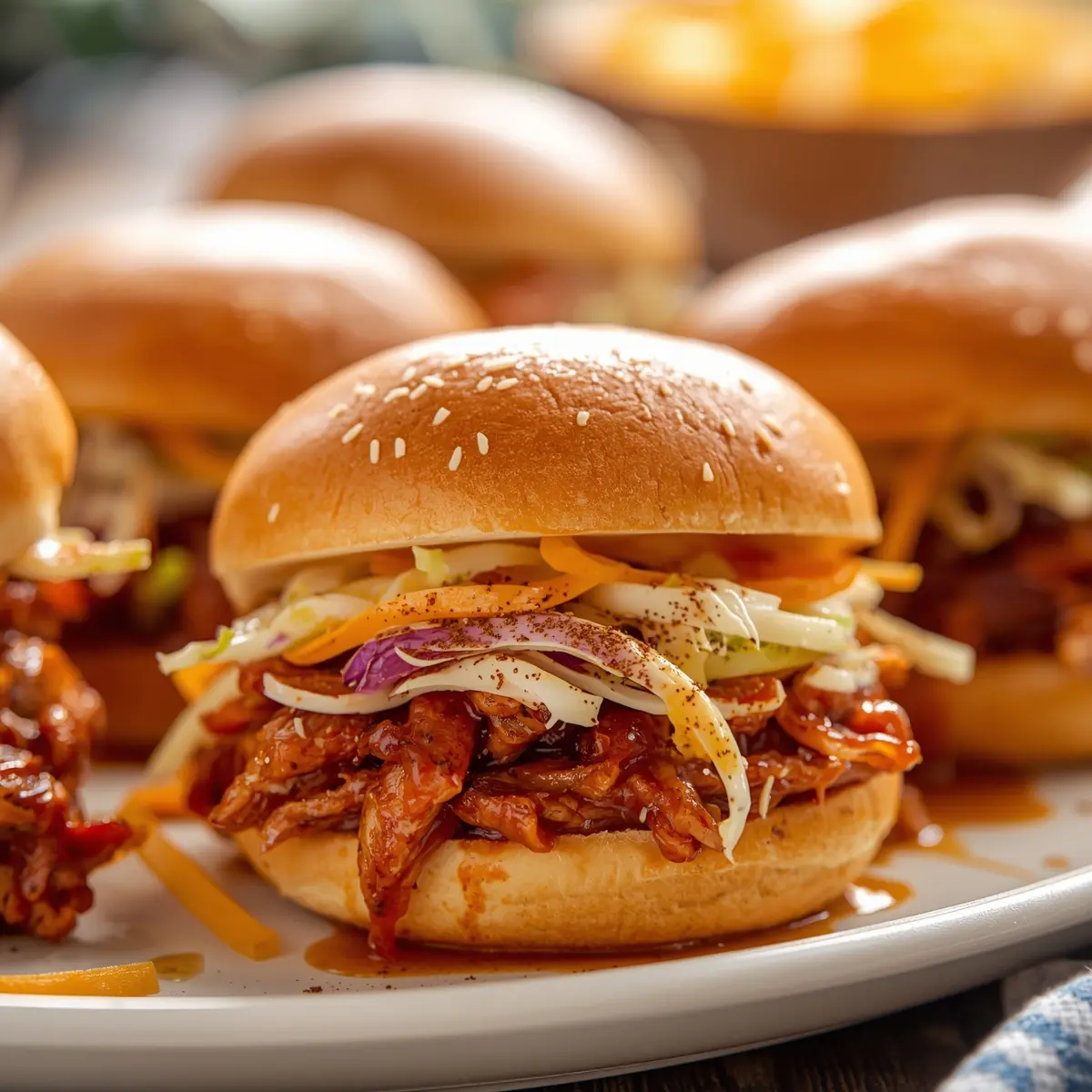 Cooking instructions for pulled chicken BBQ sandwich