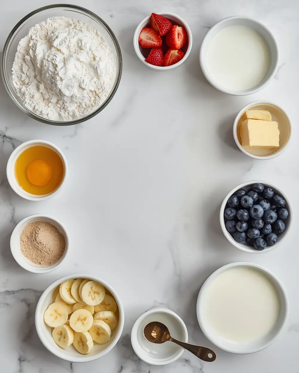 Ingredients for red white blue trifle