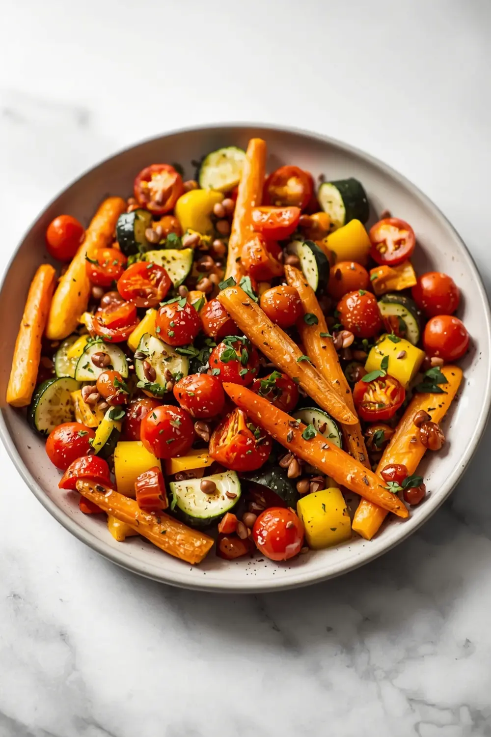 sheet pan roasted summer vegetables