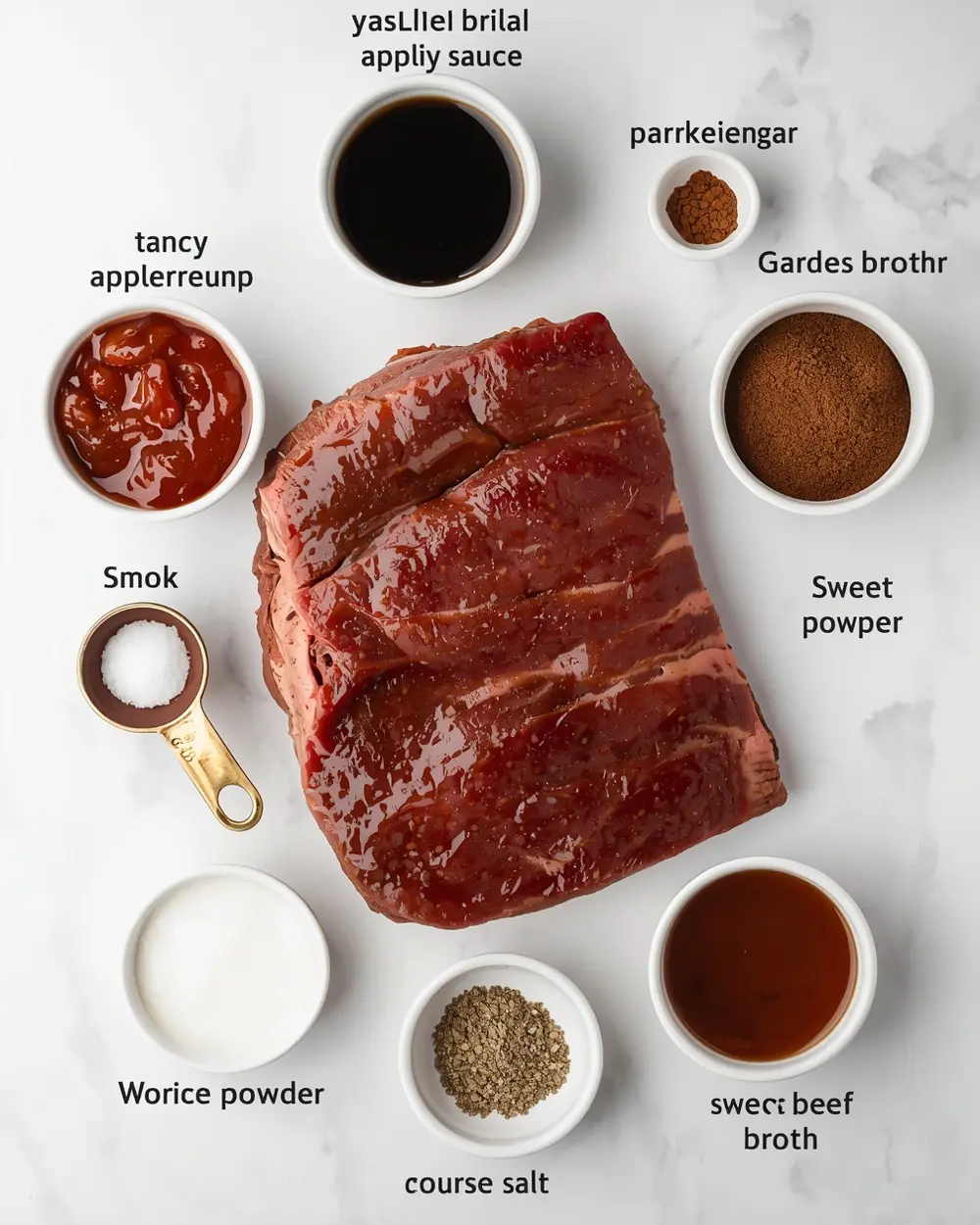 Ingredients for slow cooker beef brisket BBQ