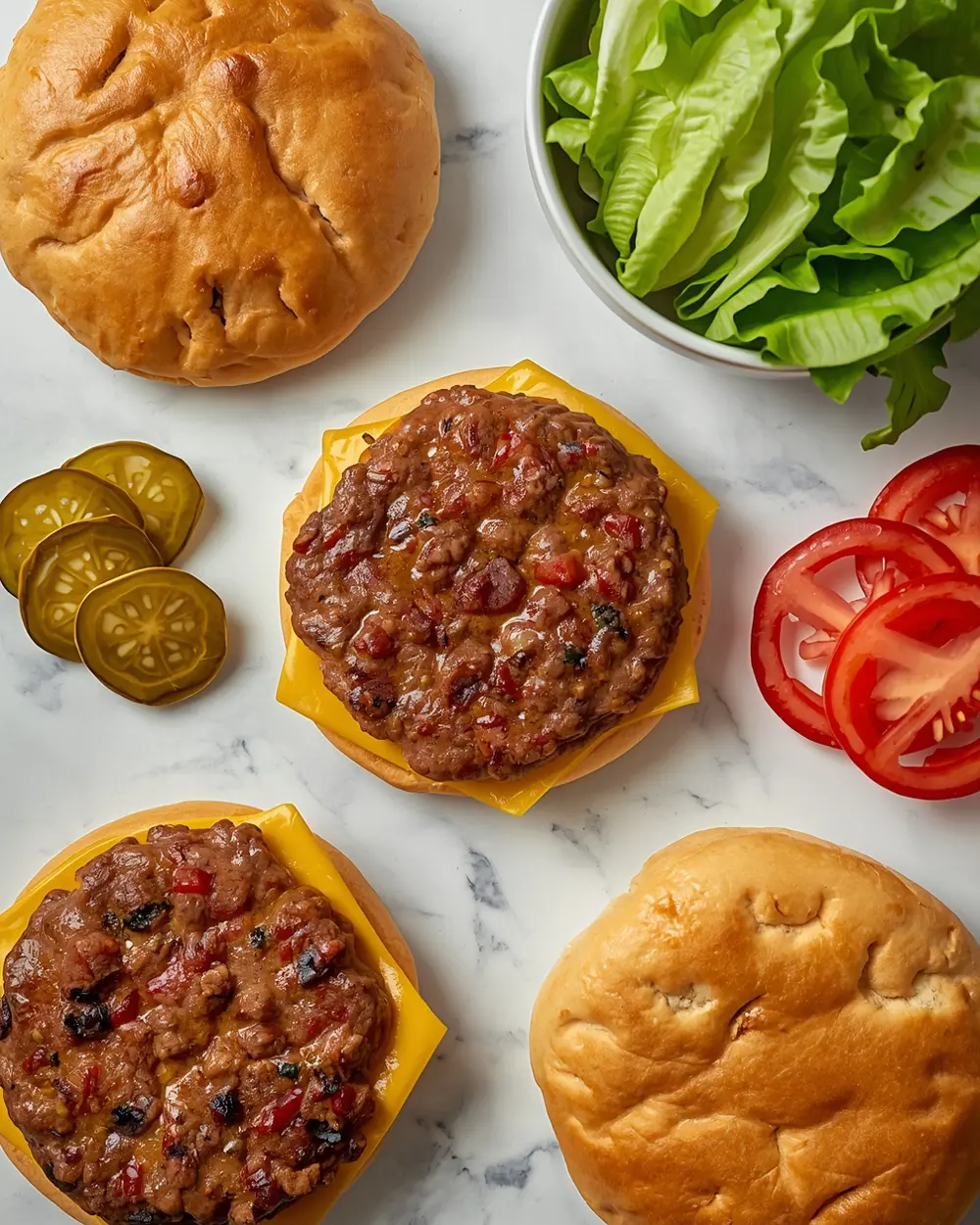 Ingredients for smash burger recipe