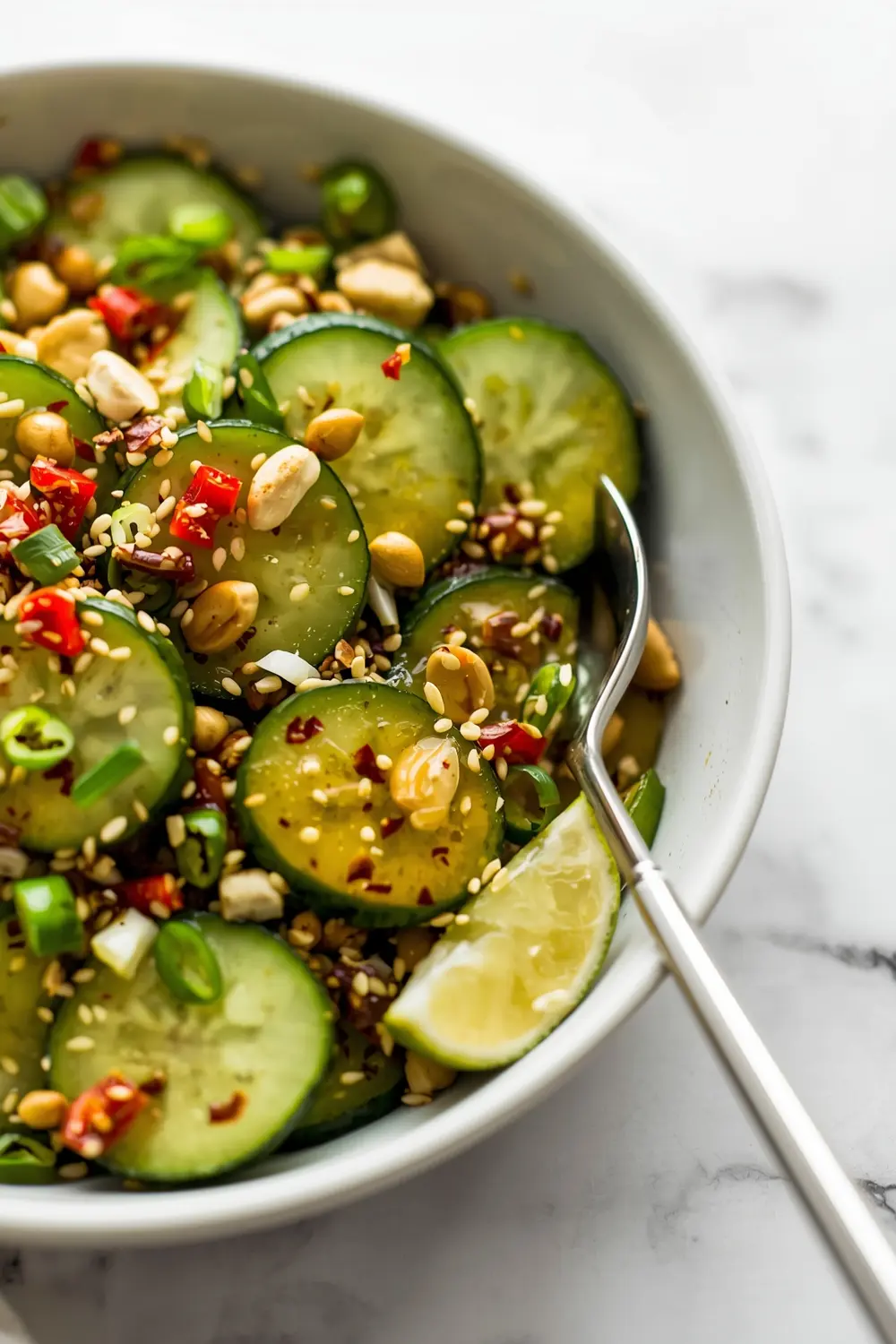 spicy Asian cucumber sesame salad