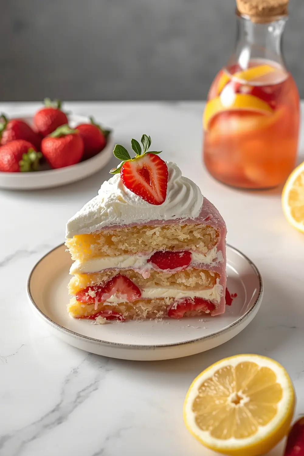 strawberry lemonade layer cake