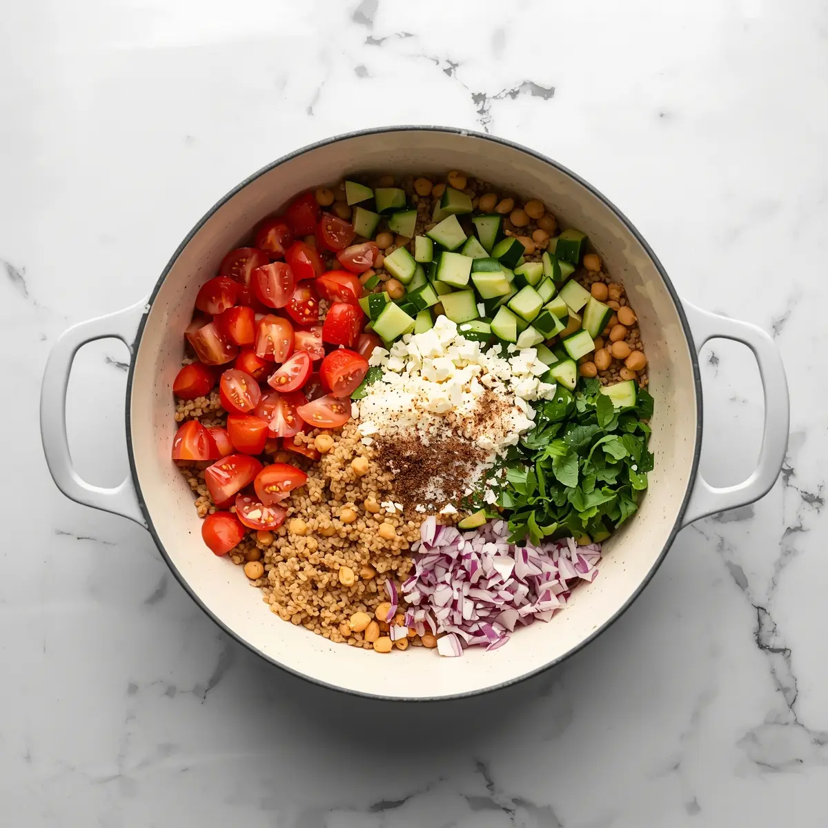 Cooking instructions for summer farro grain salad