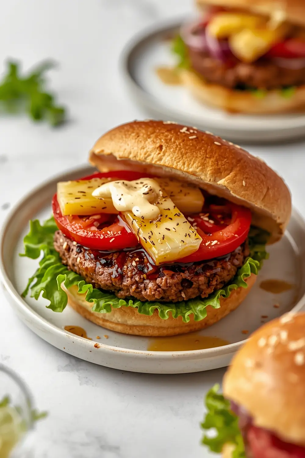 teriyaki beef burger pineapple