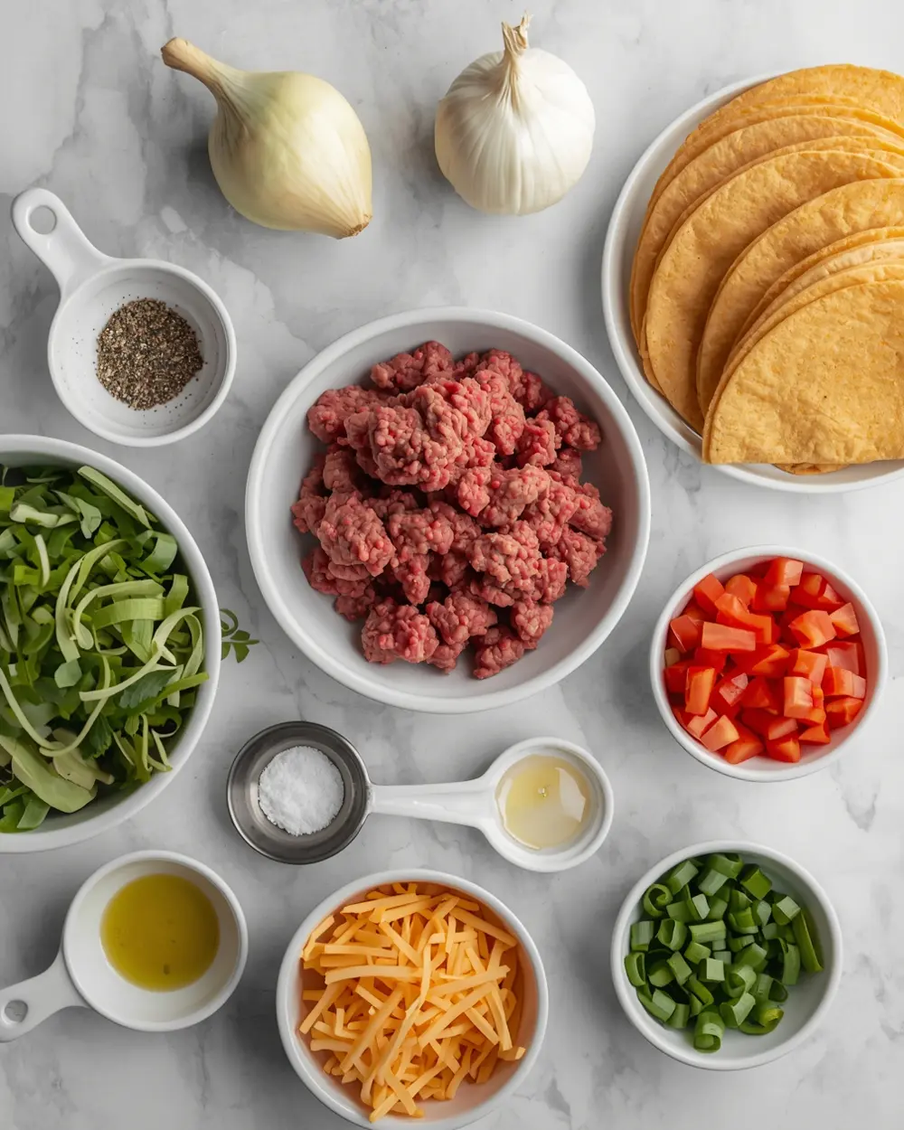 Ingredients for 30 minute beef tacos recipe easy