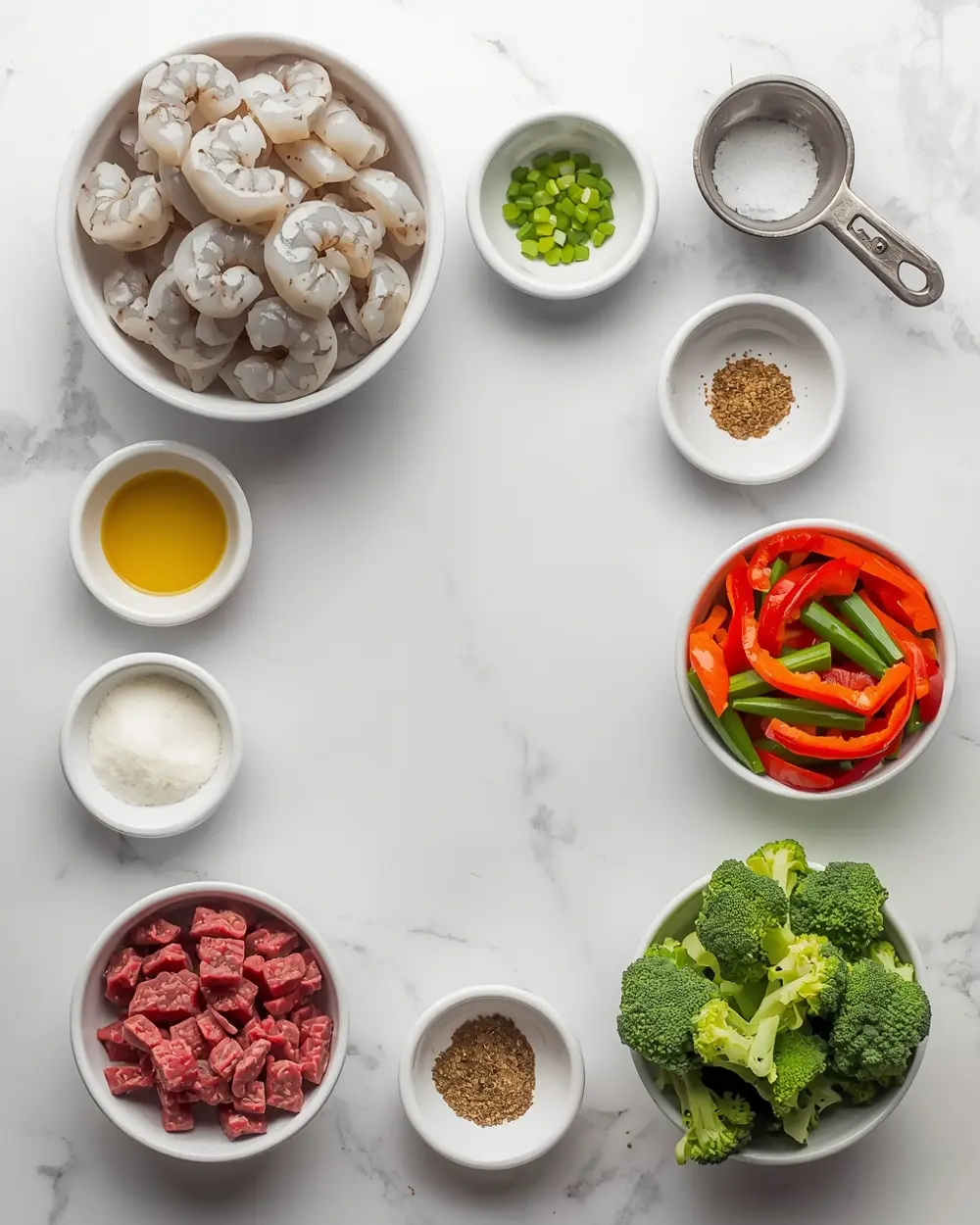 Ingredients for 30 minute shrimp stir fry recipe