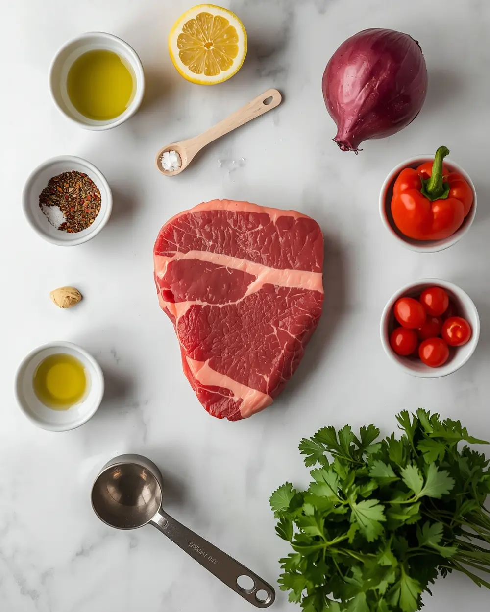 Ingredients for 4th of july beef kabobs recipe