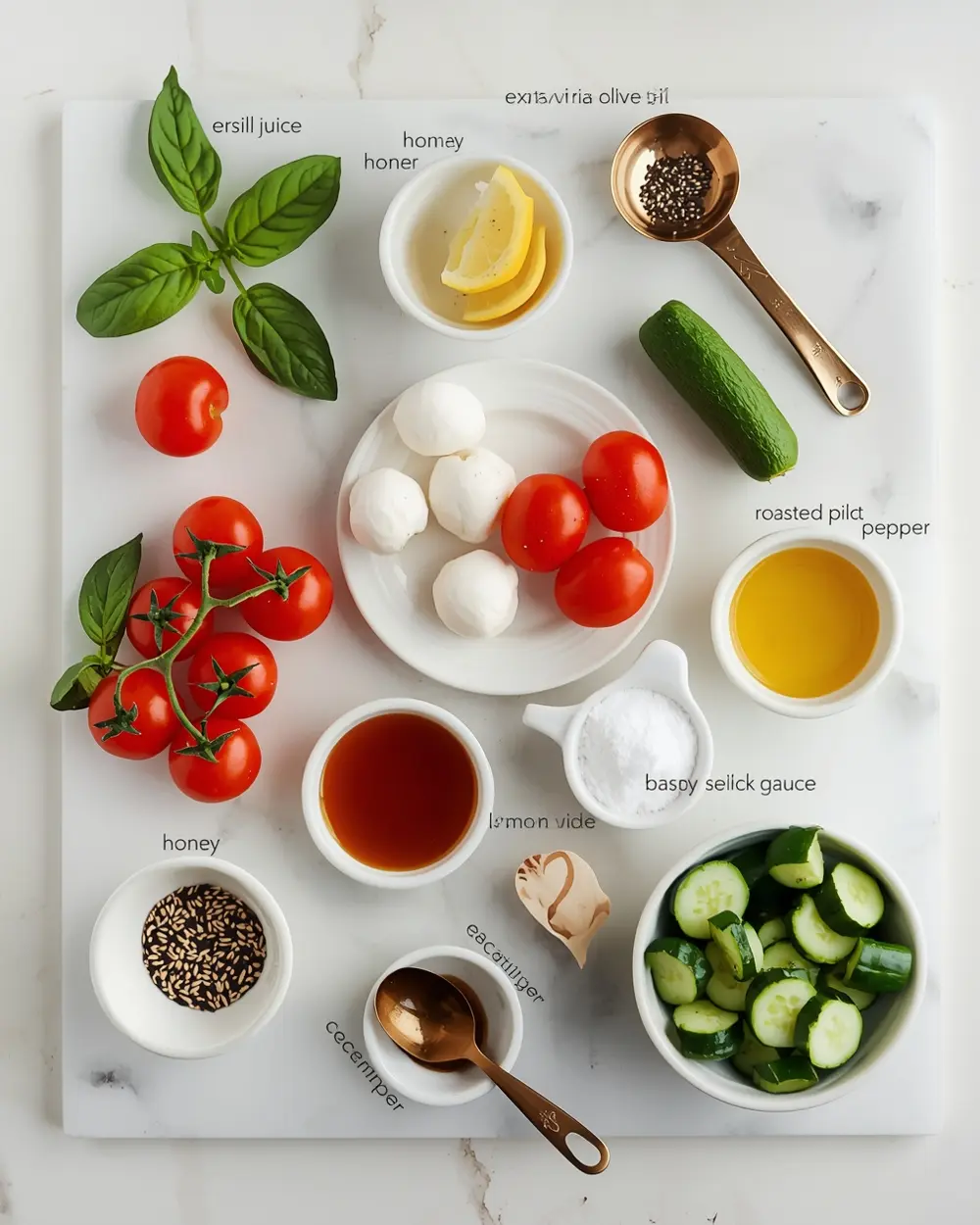 Ingredients for 4th of july caprese skewers recipe