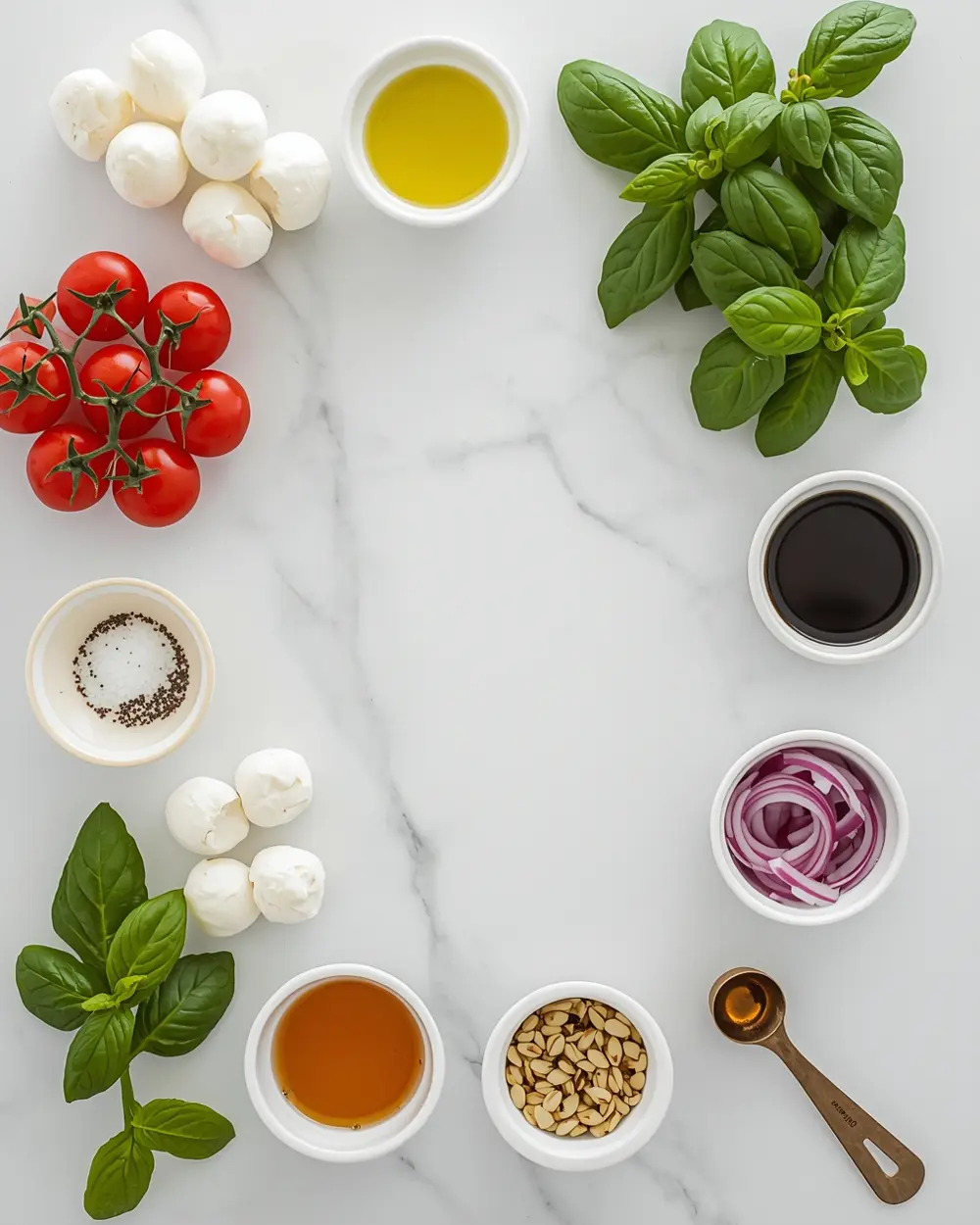 Ingredients for 4th of july caprese skewers recipe