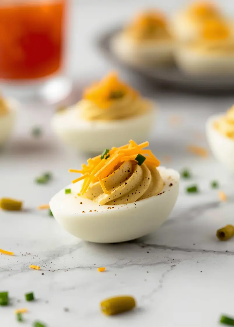 4th of july deviled eggs recipe ready to serve