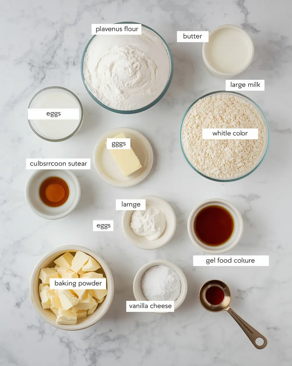 Ingredients for 4th of july flag cake recipe