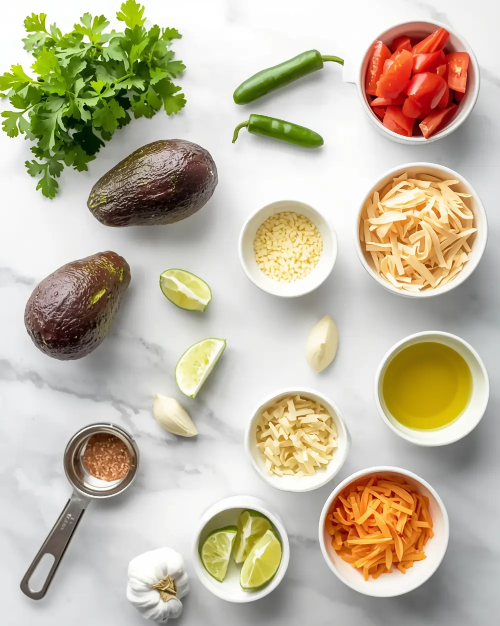 Ingredients for 4th of july guacamole recipe